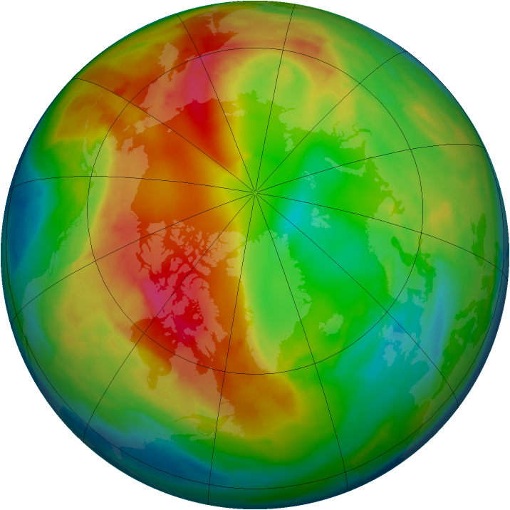 Arctic ozone map for 05 February 2011